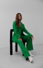 Bel Katlamalı Pantolon Blazer Ceket Takım - Görsel 2