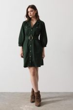 Kemer Detaylı Gabardin Elbise - Görsel 2