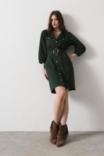 Kemer Detaylı Gabardin Elbise - Görsel 4