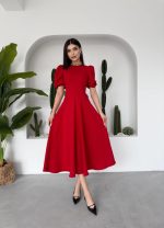 Catania Balon Kol Elbise - Görsel 6