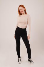 Yaka Detay Uzun Kollu Basic Krem Bluz - Görsel 2