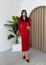 Palmas Geniş Yakalı Elbise - Görsel 3