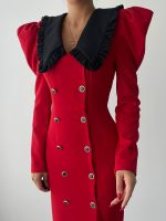 Palmas Geniş Yakalı Elbise - Görsel 4