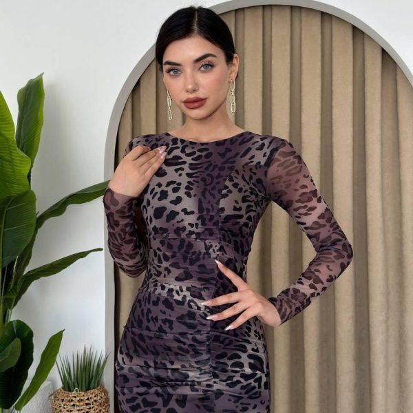 Gena Tül Midi Boy Elbise