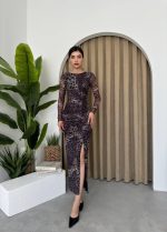 Gena Tül Midi Boy Elbise - Görsel 3