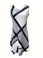 Kadın Askılı Yuvarlak Yaka Geometrik Desenli Kısa Süprem Elbise - Görsel 3