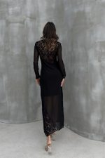 Almond Dantel Detaylı Tül Elbise 2659-8 - Görsel 2