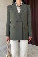 Haki Blazer Ceket - Görsel 4