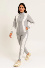 Premium Parçalı Eşofman Takım - Dik Yaka Fermuarlı Sweatshirt
