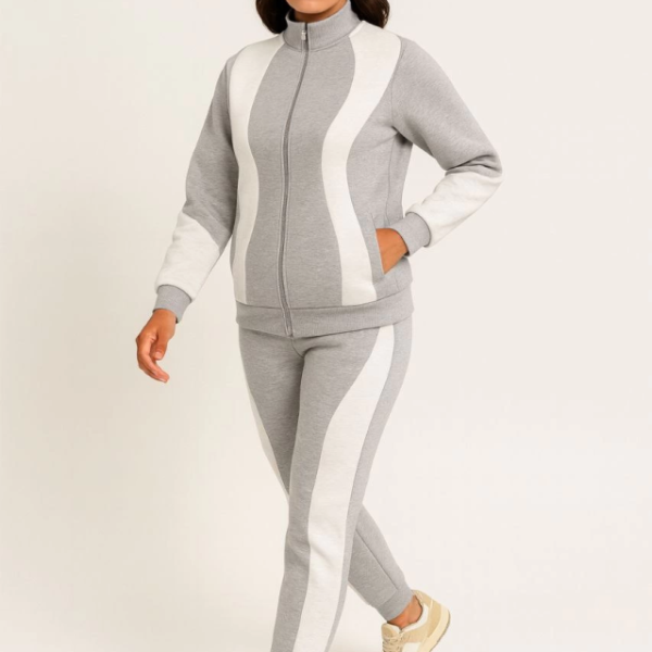 Premium Parçalı Eşofman Takım - Dik Yaka Fermuarlı Sweatshirt