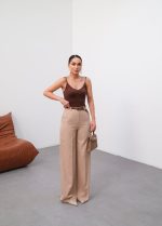 Keten Kemerli̇ Ve Dökümlü Palazzo Pantolon (Kemer Dahi̇l) - Görsel 4