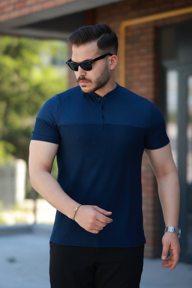 33ece192e9ee26d1d12d5cdb6bda57a8_47426-0.jpg Erkek Hakim Yakalı Kısa Kollu Pamuklu T-shirt - Görsel 1