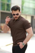 Erkek Fermuarlı Yakalı Kısa Kollu Tshirt - Görsel 2