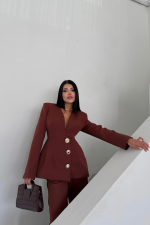 TASARIM CEKET-PANTOLON TAKIM METAL DÜĞME DETAYLI - Görsel 3