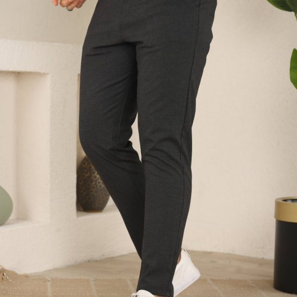 Erkek Slim Fit Likralı Bilek Boy Dilli Kumaş Pantolon