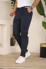 Erkek Casual Slim Fit Cord Desenli Kumaş Pantolon