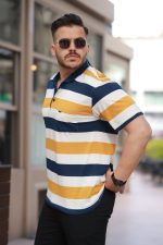 Erkek Yakalı çok Renkli Kısa Kollu T-shirt - Görsel 2