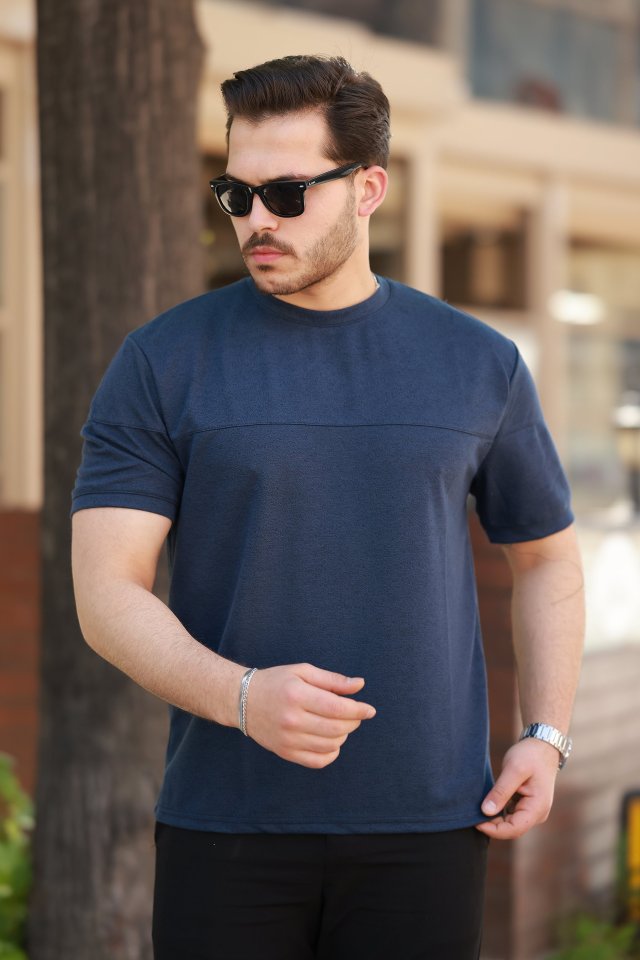 33ece192e9ee26d1d12d5cdb6bda57a8_48882-0.jpg Erkek Oversize Bisiklet Yaka Kısa Kollu T-shirt - Görsel 1