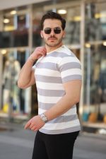 Erkek çift Renk Pamuklu örme Kumaş Kısa Kollu T-shirt - Görsel 2