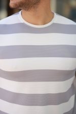 Erkek çift Renk Pamuklu örme Kumaş Kısa Kollu T-shirt - Görsel 3