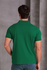 Erkek Slim Fit Pamuklu Yumuşak Doku Nefes Alan Kumaş Yakalı Tişört - Görsel 5