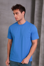 Erkek Relax Fit Bisiklet Yaka %100 Pamuk Rahat Kesim Basic Tişört - Görsel 4