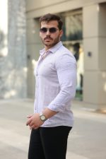 Erkek Pamuklu Keten Gömlek - Görsel 2