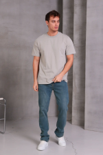 Erkek Relax Fit Bisiklet Yaka %100 Pamuk Rahat Kesim Basic Tişört - Görsel 4