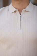 Erkek Yakası Fermuarlı Kısa Kollu T-shirt - Görsel 3