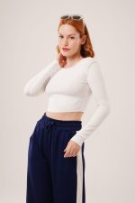 Ters Dikişli Basic Beyaz Body Bluz - Görsel 3