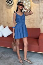 Tensel Denim Kumaşlı Mini Tulum 1363 - Görsel 2