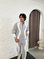 Erkek Premium Parçalı Eşofman Takım - Dik Yaka Fermuarlı Sweatshirt, - Görsel 3