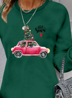 Kadın Uzun Kollu Bisiklet Yaka Desenli Viskon Iki Iplik Elbise - Görsel 2