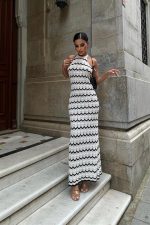 Melina Ajurlu Halter Yaka Elbise 2774 - Görsel 5