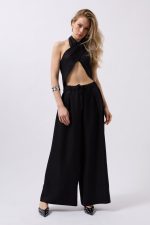 Düşük Bel Oversize Keten Pantolon - Görsel 3