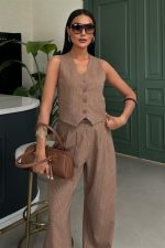 Yelek Ve Pantolon Çizgili Double Takım 10017 - Görsel 2