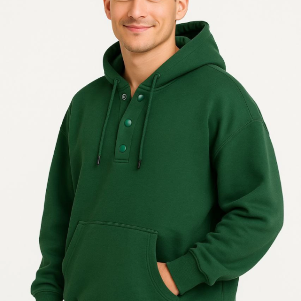 Erkek Ovarsize Kapüşonlu Swetshirt Kanguru Çepli Cıtcıtlı 3 Iplik Şardonlu Hoodie