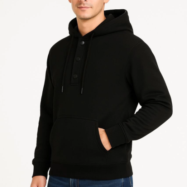 Erkek Ovarsize Kapüşonlu Swetshirt Kanguru Çepli Cıtcıtlı 3 Iplik Şardonlu Hoodie
