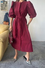 TENCEL KARPUZ KOL ELBİSE - Görsel 3