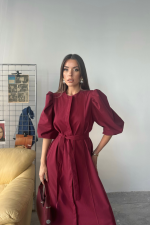 TENCEL KARPUZ KOL ELBİSE - Görsel 4
