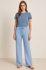 Kadın Beli Lastikli Pol Paça Pantolon - Görsel 3