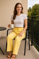 Kadın Beli Lastikli Pol Paça Pantolon - Görsel 9