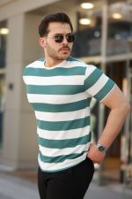 Erkek çift Renk Pamuklu örme Kumaş Kısa Kollu T-shirt - Görsel 2