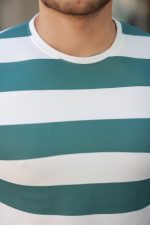 Erkek çift Renk Pamuklu örme Kumaş Kısa Kollu T-shirt - Görsel 3