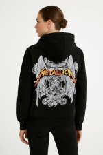 Metallica İki İplik Kapüşonlu Ön Ve Arka Baskılı Hoodie - Görsel 4