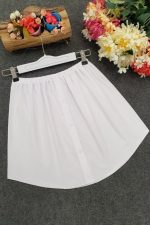 Lastikli Düğmeli Kurtarıcı Gömlek Altı Eteklik -Beyaz - Görsel 2