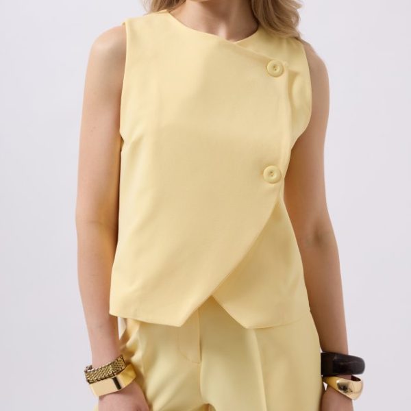 Yandan Düğmeli Dokuma Yelek