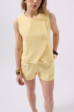 Yandan Düğmeli Dokuma Yelek - Görsel 4