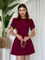Alka İncili Fiyonk Detay Elbise - Görsel 5