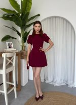 Alka İncili Fiyonk Detay Elbise - Görsel 6